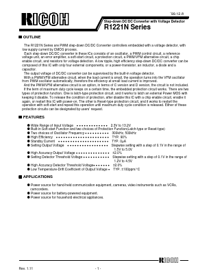 R1221N43XH-TR Datasheet PDF RICOH Co.,Ltd.