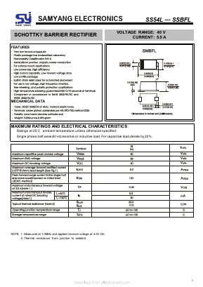SS54L Datasheet PDF SAMYANG ELECTRONICS CO.,LTD.