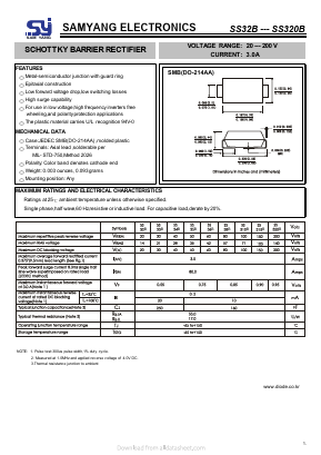 SS35B Datasheet PDF SAMYANG ELECTRONICS CO.,LTD.