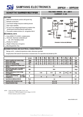 SRF840 Datasheet PDF SAMYANG ELECTRONICS CO.,LTD.