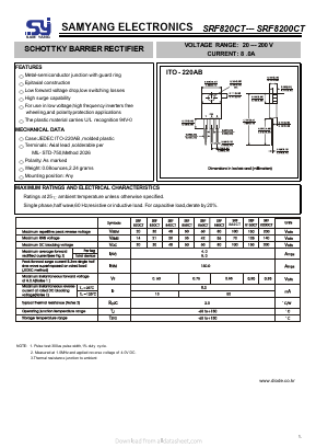 SRF8A0CT Datasheet PDF SAMYANG ELECTRONICS CO.,LTD.