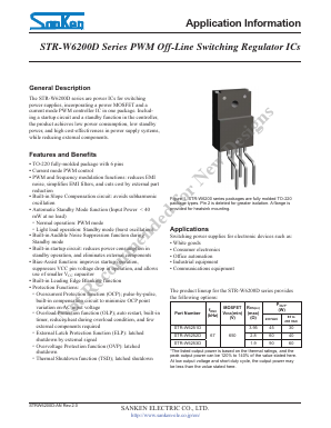STR-W6251D Datasheet PDF Sanken Electric co.,ltd.