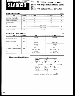 SLA6050 Datasheet PDF Sanken Electric co.,ltd.