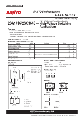 2SC3646 Datasheet PDF SANYO -> Panasonic