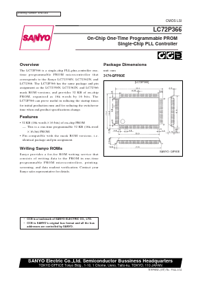 LC72P366 Datasheet PDF SANYO -> Panasonic