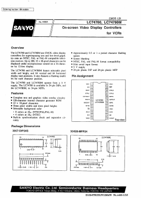 LC74780 Datasheet PDF SANYO -> Panasonic