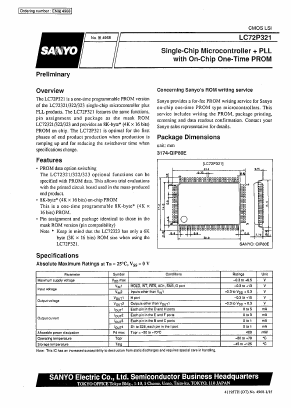 LC72P321 Datasheet PDF SANYO -> Panasonic