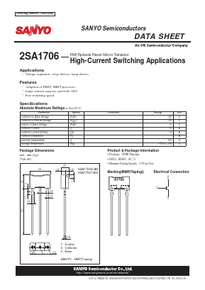 A1706 Datasheet PDF SANYO -> Panasonic