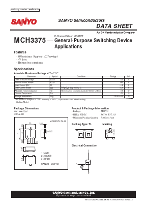 MCH3375-TL-H Datasheet PDF SANYO -> Panasonic
