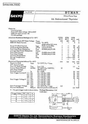 DTM8-N Datasheet PDF SANYO -> Panasonic