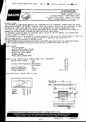 VPH03 Datasheet PDF SANYO -> Panasonic