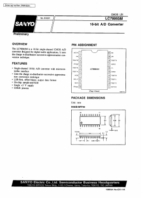 LC78865 Datasheet PDF SANYO -> Panasonic