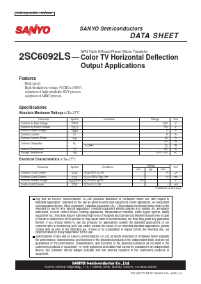 2SC6092LS Datasheet PDF SANYO -> Panasonic