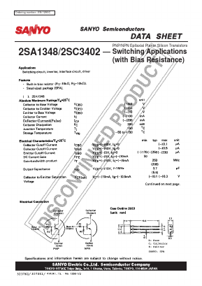 2SA1348 Datasheet PDF SANYO -> Panasonic