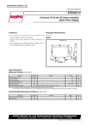 STK4211V Datasheet PDF SANYO -> Panasonic
