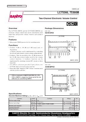 LC75366 Datasheet PDF SANYO -> Panasonic