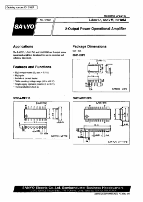 LA6517M Datasheet PDF SANYO -> Panasonic