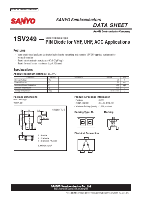 1SV249-TL-E Datasheet PDF SANYO -> Panasonic