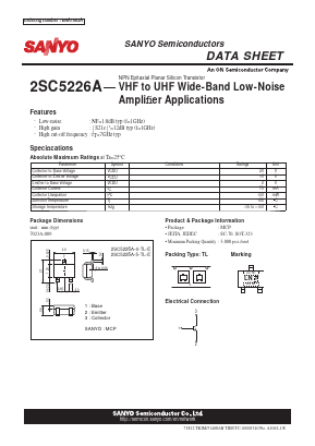2SC5226A-5-TL-E Datasheet PDF SANYO -> Panasonic