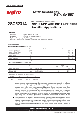 2SC5231A Datasheet PDF SANYO -> Panasonic