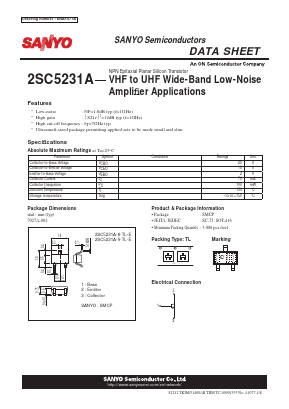 2SC5231A-9-TL-E Datasheet PDF SANYO -> Panasonic