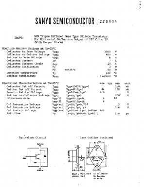 D904 Datasheet PDF SANYO -> Panasonic