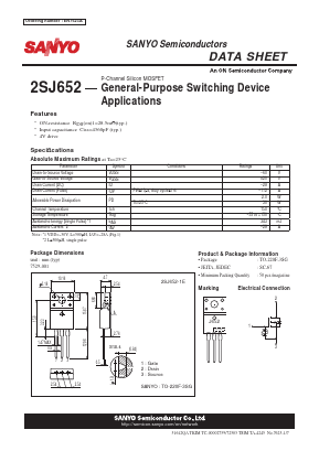 2SJ652-1E Datasheet PDF SANYO -> Panasonic
