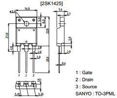 2SK1425 Datasheet PDF SANYO -> Panasonic