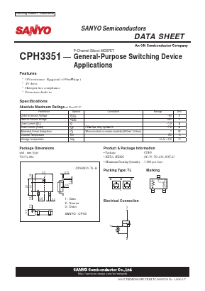CPH3351 Datasheet PDF SANYO -> Panasonic