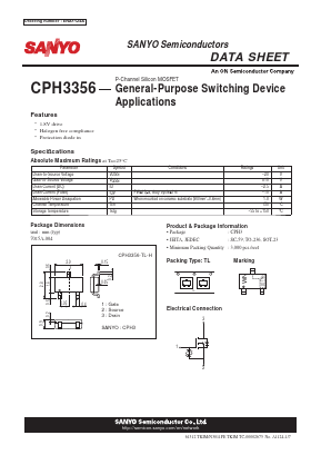 CPH3356 Datasheet PDF SANYO -> Panasonic