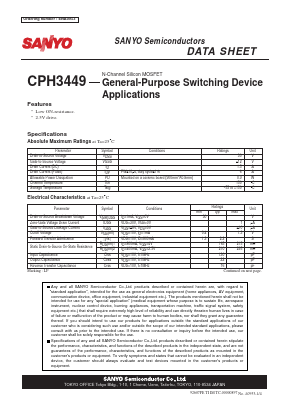 CPH3449 Datasheet PDF SANYO -> Panasonic