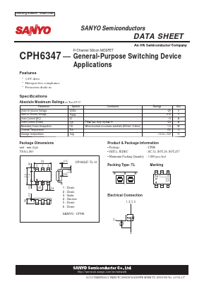 CPH6347-TL-H Datasheet PDF SANYO -> Panasonic
