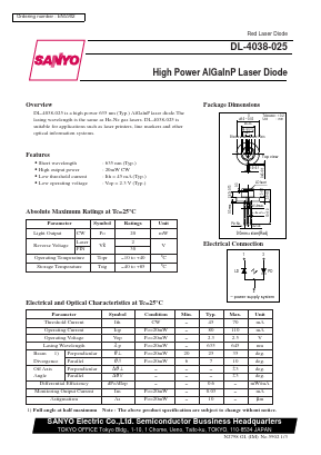 DL-4038-025 Datasheet PDF SANYO -> Panasonic