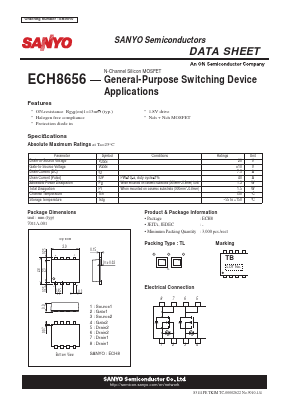 ECH8656 Datasheet PDF SANYO -> Panasonic