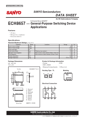 ECH8657 Datasheet PDF SANYO -> Panasonic