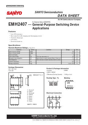 EMH2407 Datasheet PDF SANYO -> Panasonic
