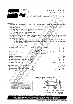 LA4465 Datasheet PDF SANYO -> Panasonic
