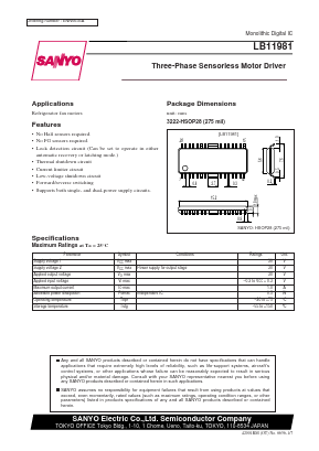 LB11981 Datasheet PDF SANYO -> Panasonic