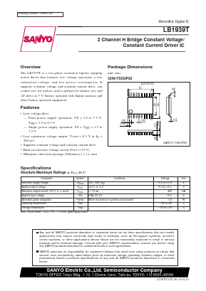 LB1939T Datasheet PDF SANYO -> Panasonic