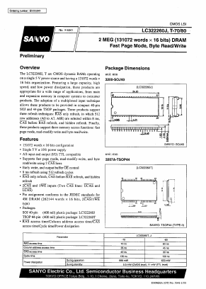 LC322260J-80 Datasheet PDF SANYO -> Panasonic