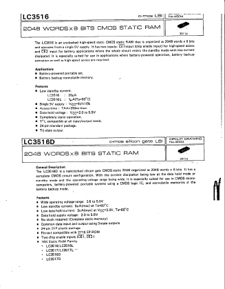 LC3516 Datasheet PDF SANYO -> Panasonic