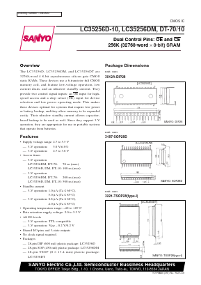 LC35256DT-70 Datasheet PDF SANYO -> Panasonic