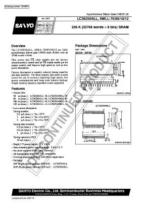 LC36256ALL-12 Datasheet PDF SANYO -> Panasonic