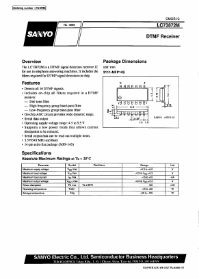 LC73872M Datasheet PDF SANYO -> Panasonic