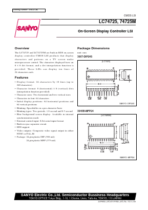 LC74725M Datasheet PDF SANYO -> Panasonic