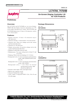 LC74784M Datasheet PDF SANYO -> Panasonic