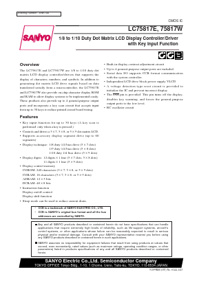 LC75817W Datasheet PDF SANYO -> Panasonic