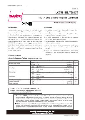 LC75813E Datasheet PDF SANYO -> Panasonic