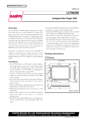 LC78625E Datasheet PDF SANYO -> Panasonic