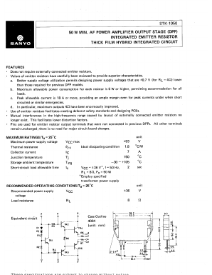 STK-1050 Datasheet PDF SANYO -> Panasonic